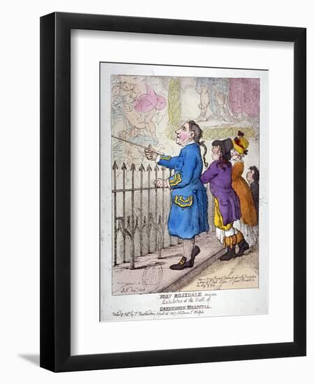 John Rosedale, Mariner, Exhibitor of the Hall of Greenwich Hospital, 1807-Thomas Rowlandson-Framed Giclee Print