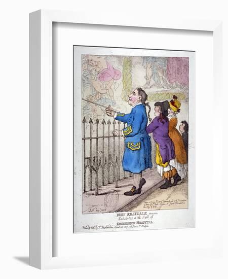 John Rosedale, Mariner, Exhibitor of the Hall of Greenwich Hospital, 1807-Thomas Rowlandson-Framed Giclee Print