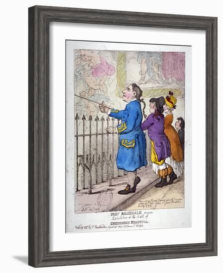 John Rosedale, Mariner, Exhibitor of the Hall of Greenwich Hospital, 1807-Thomas Rowlandson-Framed Giclee Print