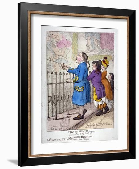 John Rosedale, Mariner, Exhibitor of the Hall of Greenwich Hospital, 1807-Thomas Rowlandson-Framed Giclee Print