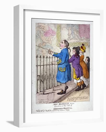 John Rosedale, Mariner, Exhibitor of the Hall of Greenwich Hospital, 1807-Thomas Rowlandson-Framed Giclee Print