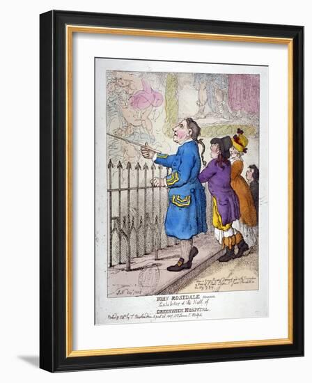 John Rosedale, Mariner, Exhibitor of the Hall of Greenwich Hospital, 1807-Thomas Rowlandson-Framed Giclee Print