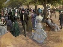 Church Parade, Hyde Park, (Oil on Canvas)-John Sanderson Wells-Giclee Print