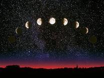 Composite Time-lapse Image of the Lunar Phases-John Sanford-Photographic Print