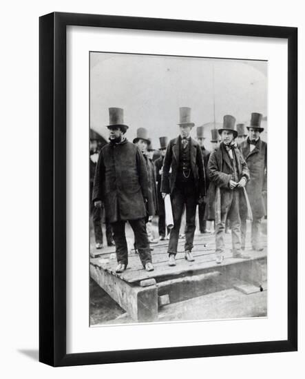 John Scott Russell, Henry Wakefield, Isambard Kingdom Brunel and Lord Derby-English Photographer-Framed Giclee Print