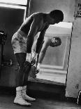 Boxer Muhammad Ali Taunting Boxer Joe Frazier During Training for Their Fight-John Shearer-Photographic Print