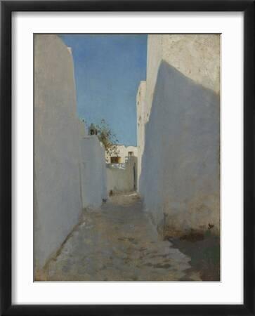Reproduction Toile Encadrée John Singer Sargent 'Cour, Tétouan, Maroc' - Prêt à Accrocher, Neuf