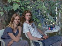 Portrait of two girls, seated indoors, with grapevine, 1993-John Stanton Ward-Giclee Print