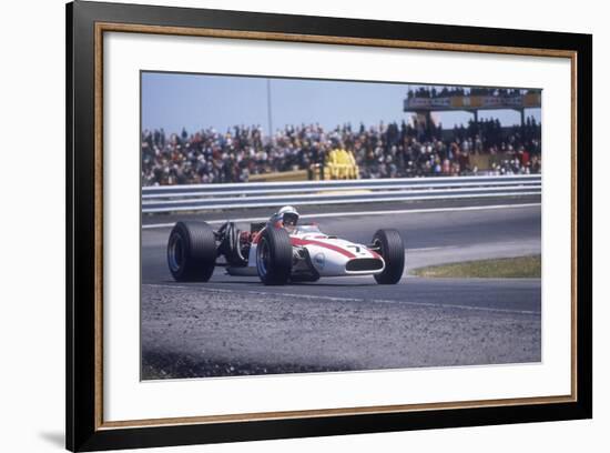 John Surtees Driving a Honda, Spanish Grand Prix, Jarama, 1968-null-Framed Photographic Print