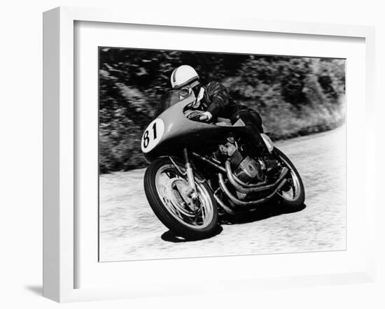 John Surtees on an MV Agusta, Isle of Man Senior TT, 1956-null-Framed Photographic Print