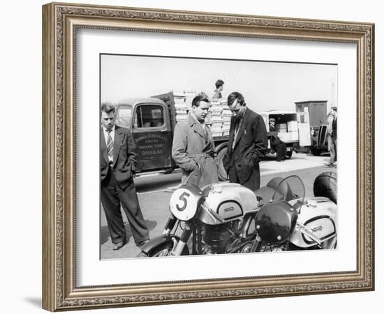 John Surtees with Norton Motorcycles, 1954-null-Framed Photographic Print