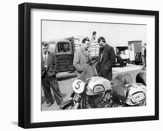 John Surtees with Norton Motorcycles, 1954-null-Framed Photographic Print