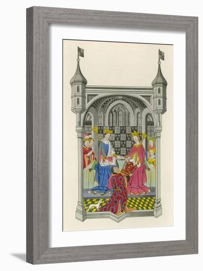 John Talbot, Earl of Shrewsbury, Presenting His Book to Queen Margaret-Henry Shaw-Framed Giclee Print