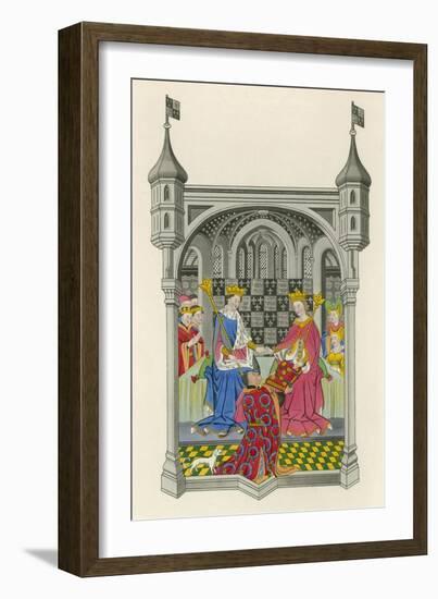 John Talbot, Earl of Shrewsbury, Presenting His Book to Queen Margaret-Henry Shaw-Framed Giclee Print