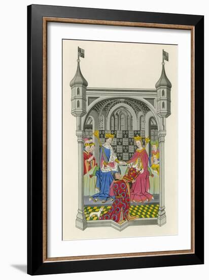 John Talbot, Earl of Shrewsbury, Presenting His Book to Queen Margaret-Henry Shaw-Framed Giclee Print