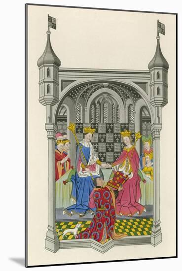 John Talbot, Earl of Shrewsbury, Presenting His Book to Queen Margaret-Henry Shaw-Mounted Giclee Print