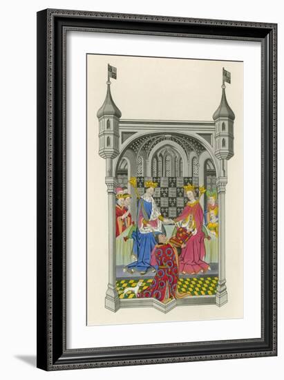John Talbot, Earl of Shrewsbury, Presenting His Book to Queen Margaret-Henry Shaw-Framed Giclee Print