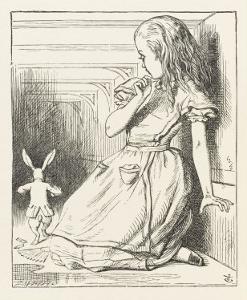 Alice Watches the White Rabbit Disappear Down the Hallway by John Tenniel