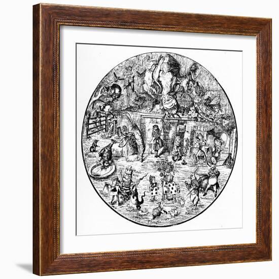 John Tenniel 's illustrations from Alice in Wonderland-John Tenniel-Framed Giclee Print