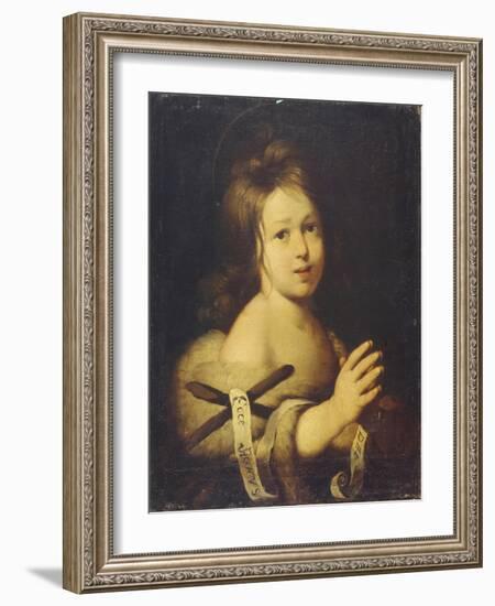 John the Baptist as Child-Bernardo Strozzi-Framed Giclee Print