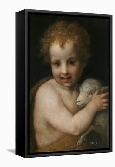 John the Baptist as Child-Andrea del Sarto-Framed Premier Image Canvas