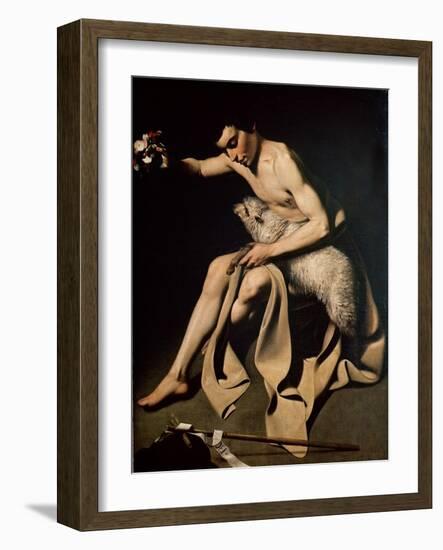 John the Baptist Playing with a Lamb-Michelangelo Merisi da Caravaggio-Framed Giclee Print