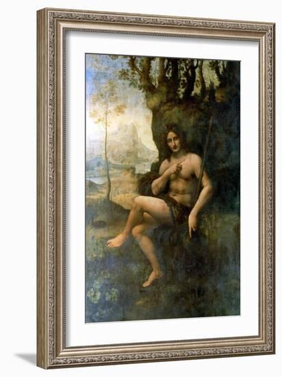 John the Baptist, with the Attributes of Bacchus, 1513-1516-Leonardo da Vinci-Framed Giclee Print