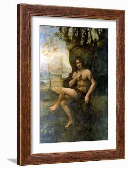 John the Baptist, with the Attributes of Bacchus, 1513-1516-Leonardo da Vinci-Framed Giclee Print