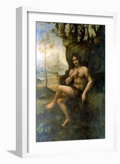 John the Baptist, with the Attributes of Bacchus, 1513-1516-Leonardo da Vinci-Framed Giclee Print