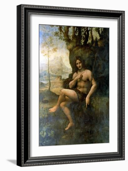 John the Baptist, with the Attributes of Bacchus, 1513-1516-Leonardo da Vinci-Framed Giclee Print