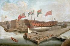 View of Figures Transporting Vegetables Along the Bank of the River Thames, 1787-John the Elder Cleveley-Giclee Print