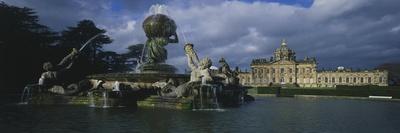 Atlas Fountain with Facade of Castle Howard in Background-John Thomas-Giclee Print