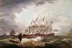 'Third Rates in a Rough Sea', 1793 (Oil on Canvas)-John Thomas Serres-Giclee Print