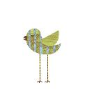 Blue and Green Striped Bird-John W^ Golden-Art Print