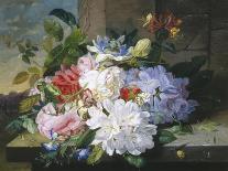 A Pretty Still Life of Roses, Rhododendron, and Passionflowers-John Wainwright-Framed Giclee Print