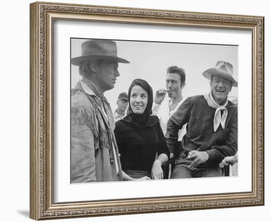 John Wayne, Richard Widmark, Laurence Harvey, Linda Cristal, The Alamo, 1960-null-Framed Photographic Print