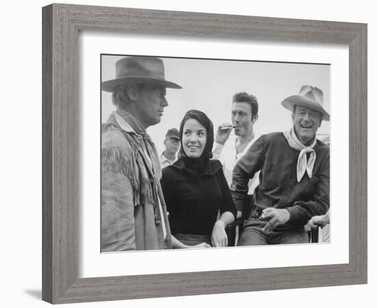 John Wayne, Richard Widmark, Laurence Harvey, Linda Cristal, The Alamo, 1960-null-Framed Photographic Print