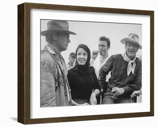 John Wayne, Richard Widmark, Laurence Harvey, Linda Cristal, The Alamo, 1960-null-Framed Photographic Print