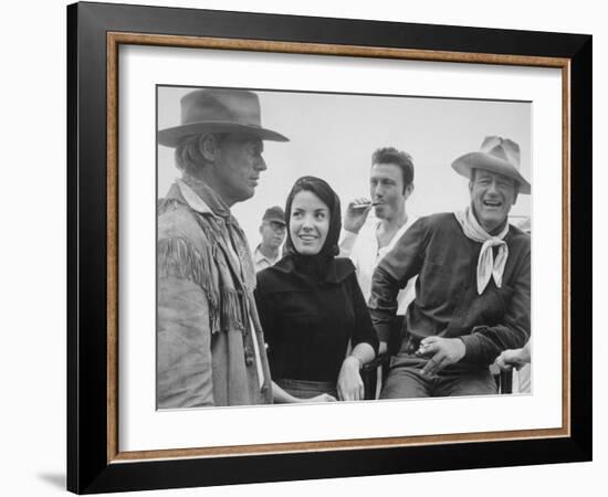 John Wayne, Richard Widmark, Laurence Harvey, Linda Cristal, The Alamo, 1960-null-Framed Photographic Print