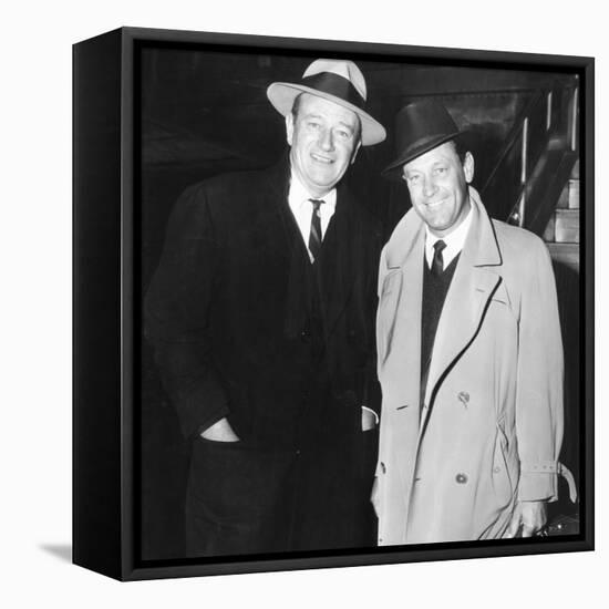 John Wayne, William Holden in New York City, 1960-null-Framed Stretched Canvas