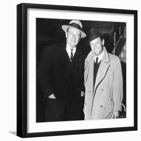 John Wayne, William Holden in New York City, 1960-null-Framed Photo
