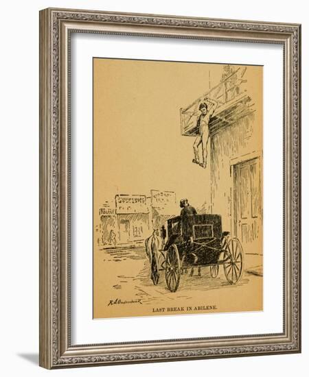 John Wesley Hardin Escaping Wild Bill Hickok in His Long-Johns, 1871-null-Framed Art Print