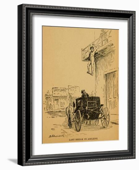 John Wesley Hardin Escaping Wild Bill Hickok in His Long-Johns, 1871-null-Framed Art Print