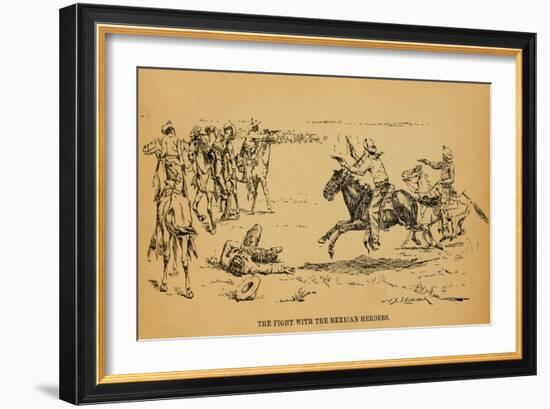 John Wesley Hardin in a Fight That Killed 5 Mexican Vaqueros, 1871-null-Framed Premium Giclee Print