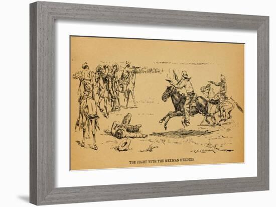 John Wesley Hardin in a Fight That Killed 5 Mexican Vaqueros, 1871-null-Framed Art Print