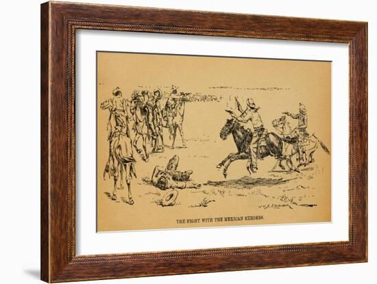 John Wesley Hardin in a Fight That Killed 5 Mexican Vaqueros, 1871-null-Framed Art Print