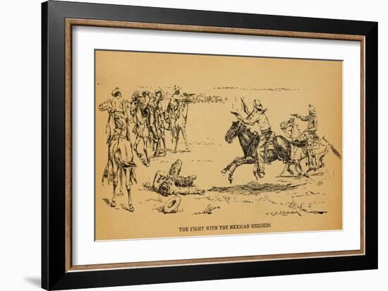John Wesley Hardin in a Fight That Killed 5 Mexican Vaqueros, 1871-null-Framed Art Print