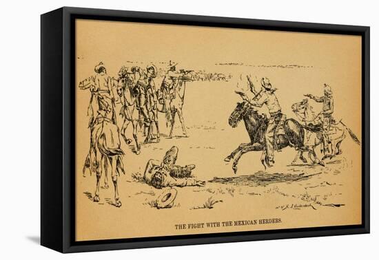 John Wesley Hardin in a Fight That Killed 5 Mexican Vaqueros, 1871-null-Framed Stretched Canvas