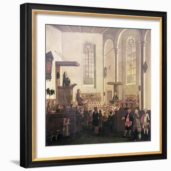 John Wesley Preaching in Old Cripplegate Church-null-Framed Giclee Print