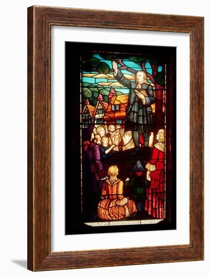 John Wesley Preaching the Gospels in England, circa 1890-null-Framed Giclee Print